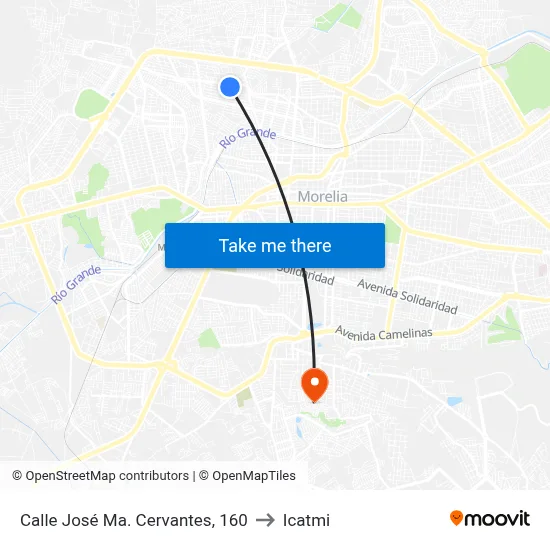Calle José Ma. Cervantes, 160 to Icatmi map