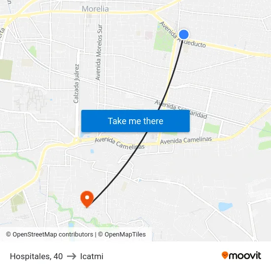 Hospitales, 40 to Icatmi map