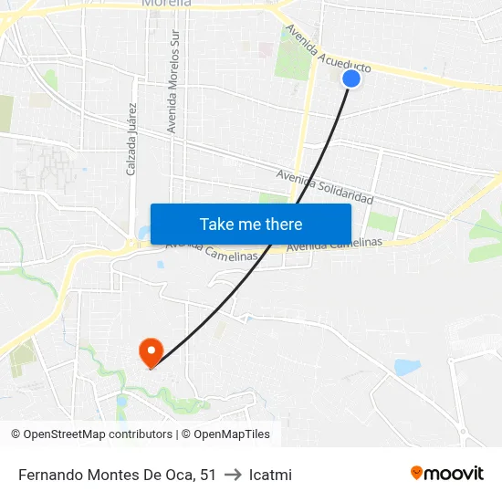 Fernando Montes De Oca, 51 to Icatmi map