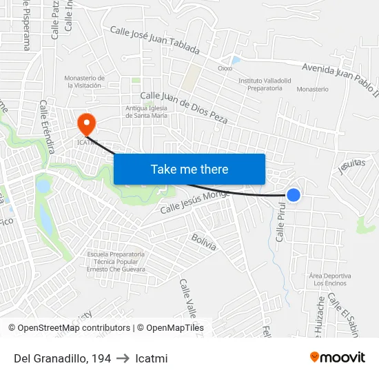 Del Granadillo, 194 to Icatmi map
