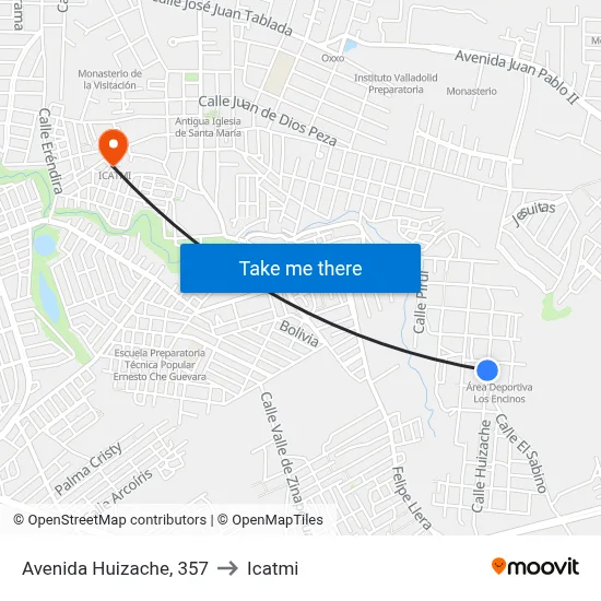 Avenida Huizache, 357 to Icatmi map