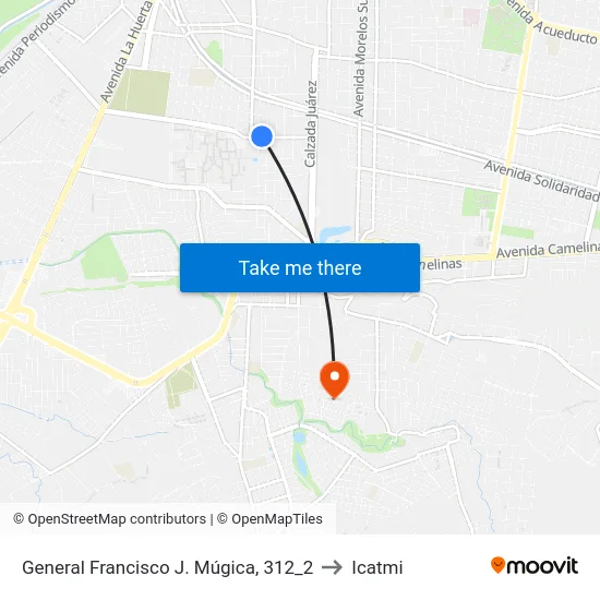 General Francisco J. Múgica, 312_2 to Icatmi map