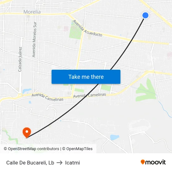 Calle De Bucareli, Lb to Icatmi map