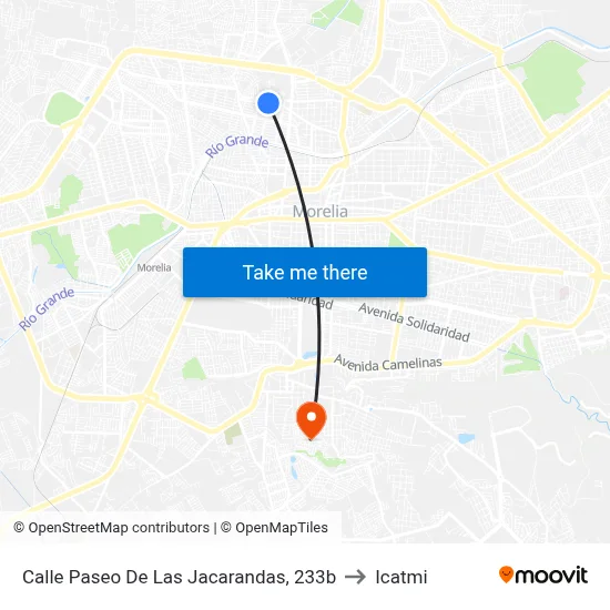 Calle Paseo De Las Jacarandas, 233b to Icatmi map