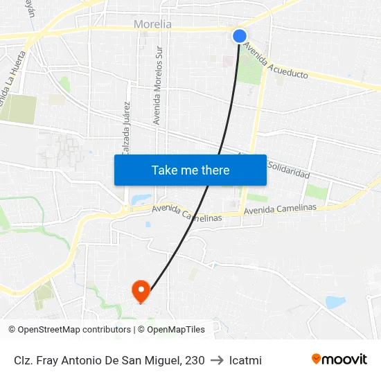 Clz. Fray Antonio De San Miguel, 230 to Icatmi map