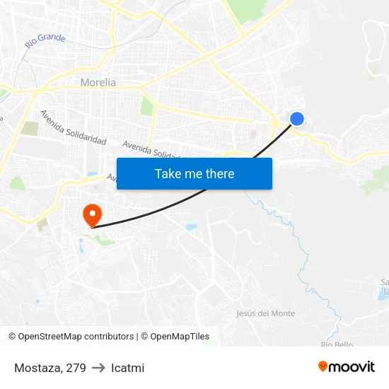 Mostaza, 279 to Icatmi map