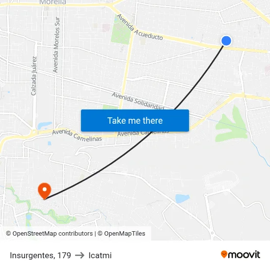 Insurgentes, 179 to Icatmi map