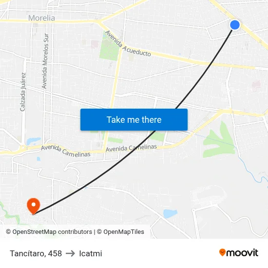 Tancítaro, 458 to Icatmi map