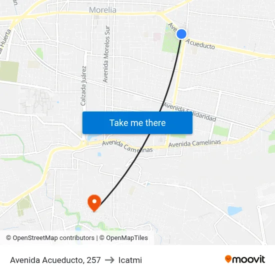 Avenida Acueducto, 257 to Icatmi map