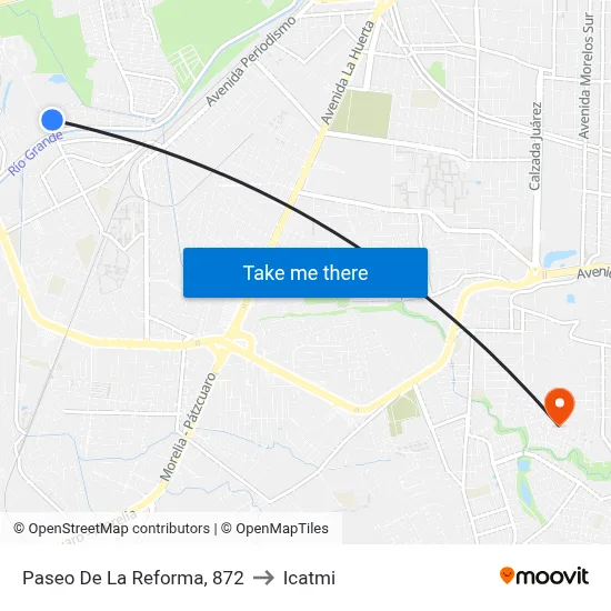 Paseo De La Reforma, 872 to Icatmi map