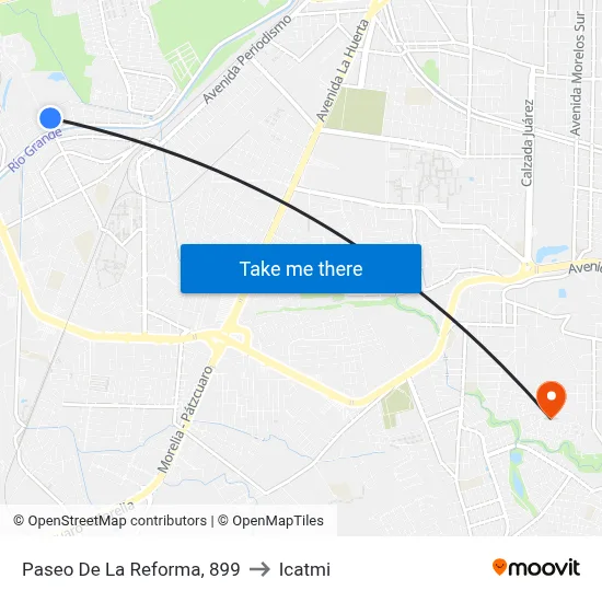 Paseo De La Reforma, 899 to Icatmi map