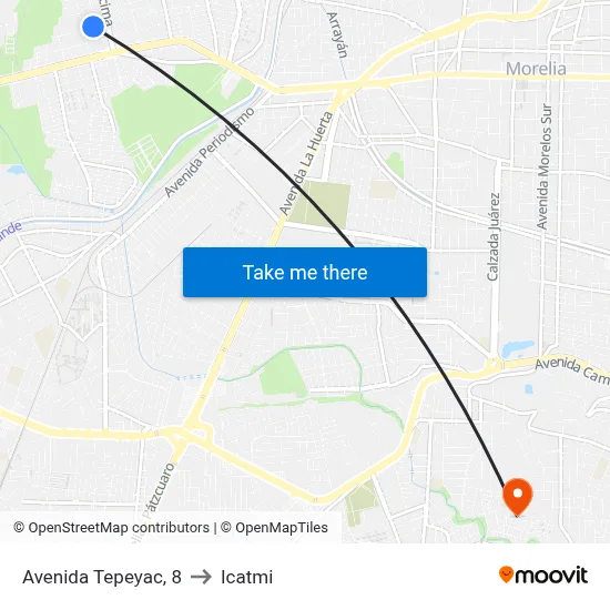 Avenida Tepeyac, 8 to Icatmi map