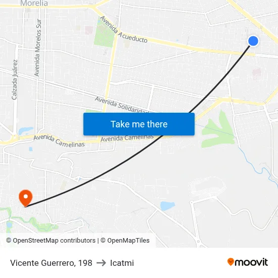 Vicente Guerrero, 198 to Icatmi map