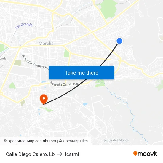 Calle Diego Calero, Lb to Icatmi map