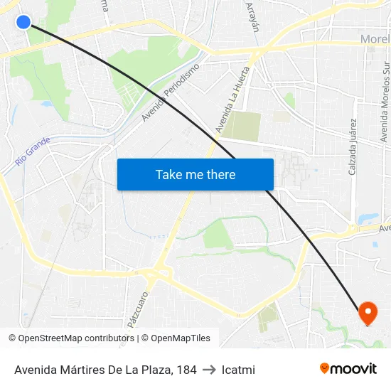 Avenida Mártires De La Plaza, 184 to Icatmi map