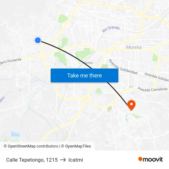 Calle Tepetongo, 1215 to Icatmi map