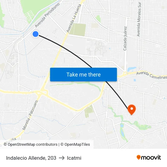 Indalecio Allende, 203 to Icatmi map