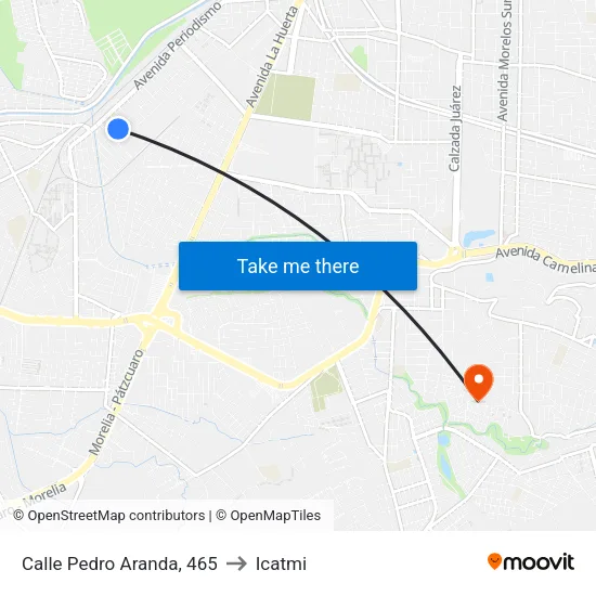 Calle Pedro Aranda, 465 to Icatmi map