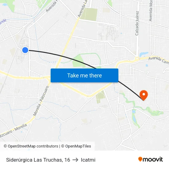 Siderúrgica Las Truchas, 16 to Icatmi map