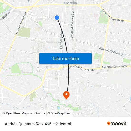 Andrés Quintana Roo, 496 to Icatmi map