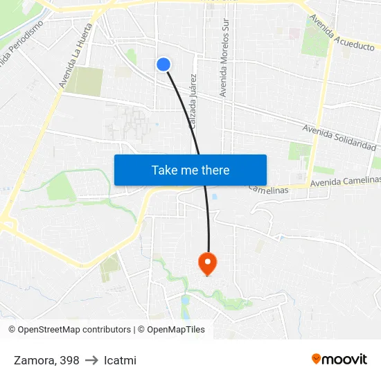 Zamora, 398 to Icatmi map