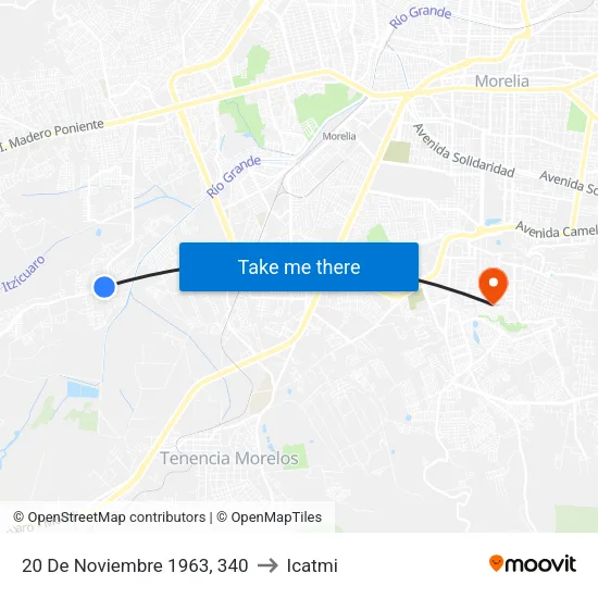 20 De Noviembre 1963, 340 to Icatmi map