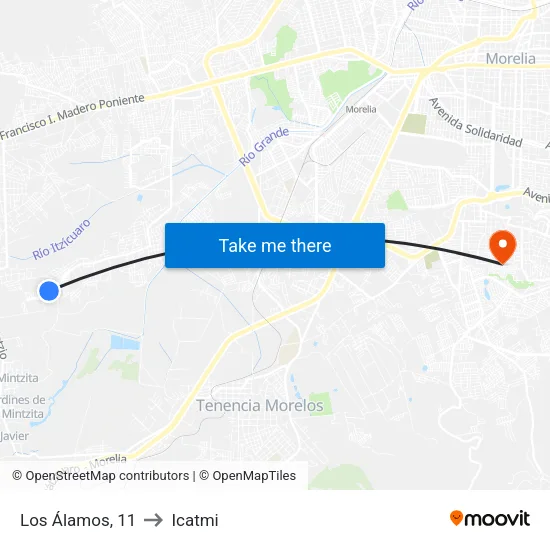 Los Álamos, 11 to Icatmi map