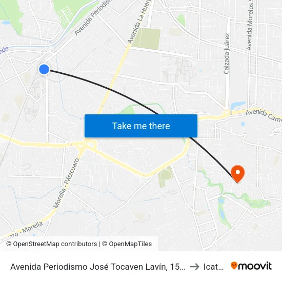 Avenida Periodismo José Tocaven Lavín, 1581a to Icatmi map