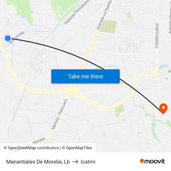Manantiales De Morelia, Lb to Icatmi map