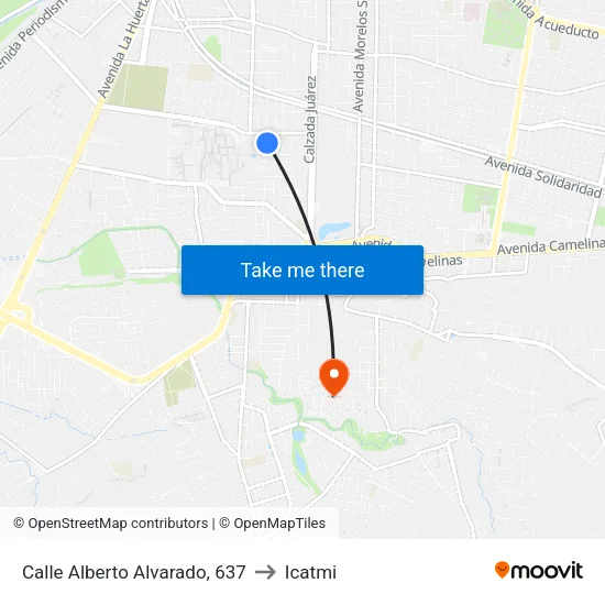 Calle Alberto Alvarado, 637 to Icatmi map