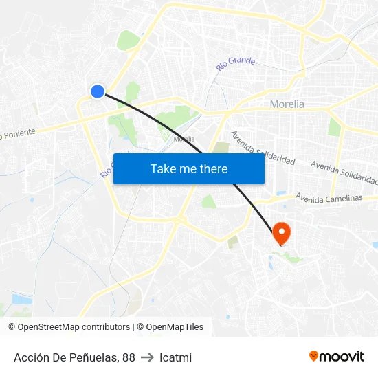 Acción De Peñuelas, 88 to Icatmi map