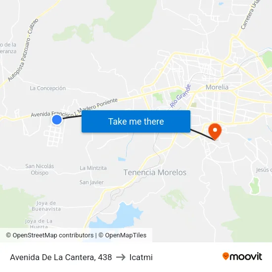 Avenida De La Cantera, 438 to Icatmi map