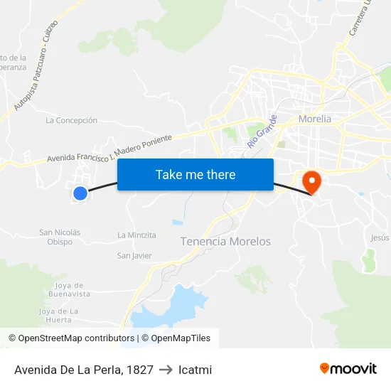 Avenida De La Perla, 1827 to Icatmi map