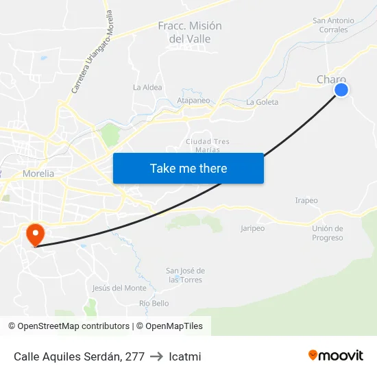 Calle Aquiles Serdán, 277 to Icatmi map