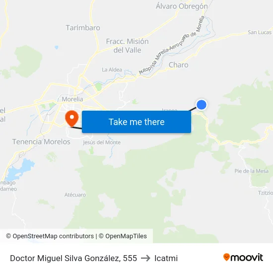 Doctor Miguel Silva González, 555 to Icatmi map