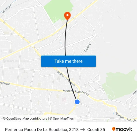 Periférico Paseo De La República, 3218 to Cecati 35 map