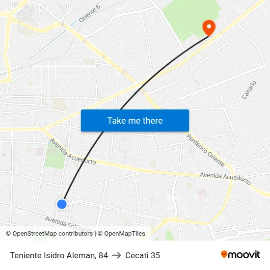 Teniente Isidro Aleman, 84 to Cecati 35 map