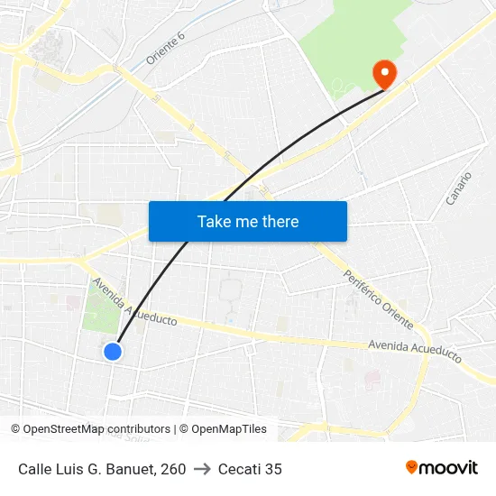Calle Luis G. Banuet, 260 to Cecati 35 map