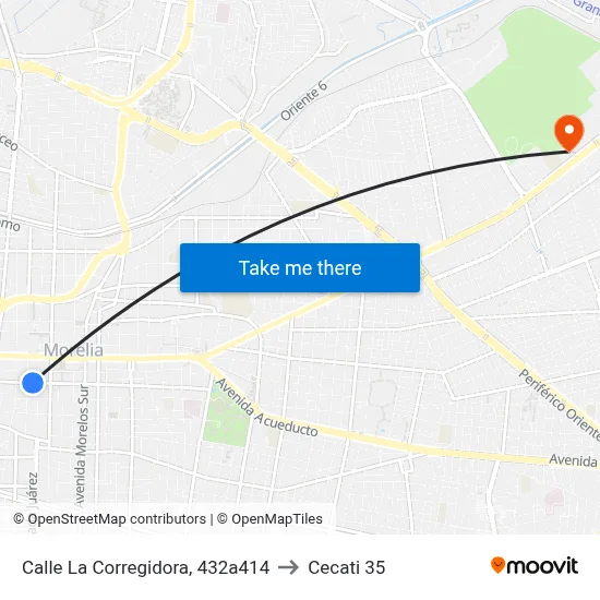 Calle La Corregidora, 432a414 to Cecati 35 map