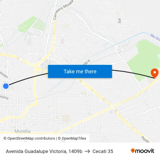 Avenida Guadalupe Victoria, 1409b to Cecati 35 map