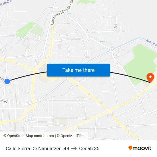 Calle Sierra De Nahuatzen, 48 to Cecati 35 map