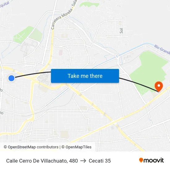 Calle Cerro De Villachuato, 480 to Cecati 35 map