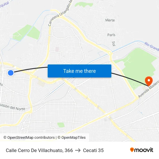 Calle Cerro De Villachuato, 366 to Cecati 35 map