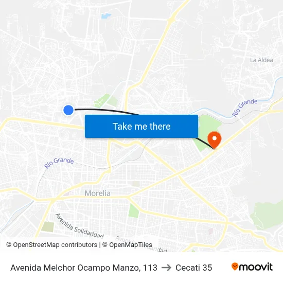Avenida Melchor Ocampo Manzo, 113 to Cecati 35 map
