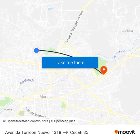 Avenida Torreon Nuevo, 1318 to Cecati 35 map