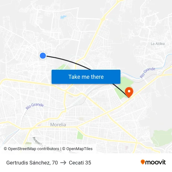 Gertrudis Sánchez, 70 to Cecati 35 map