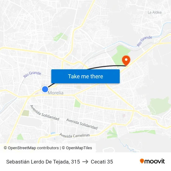 Sebastián Lerdo De Tejada, 315 to Cecati 35 map