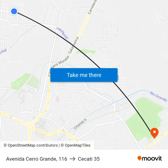 Avenida Cerro Grande, 116 to Cecati 35 map