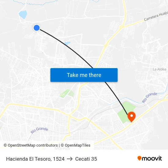 Hacienda El Tesoro, 1524 to Cecati 35 map