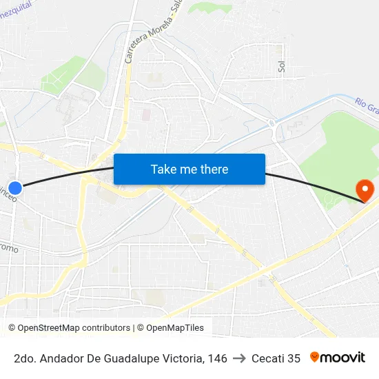 2do. Andador De Guadalupe Victoria, 146 to Cecati 35 map